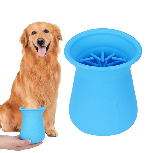  tazza di lavaggio del piede in silicone per animali domestici lavaggio del piede del cane strumento di pulizia della zampa dell'animale domestico massaggiatore della tazza di lavaggio del piede