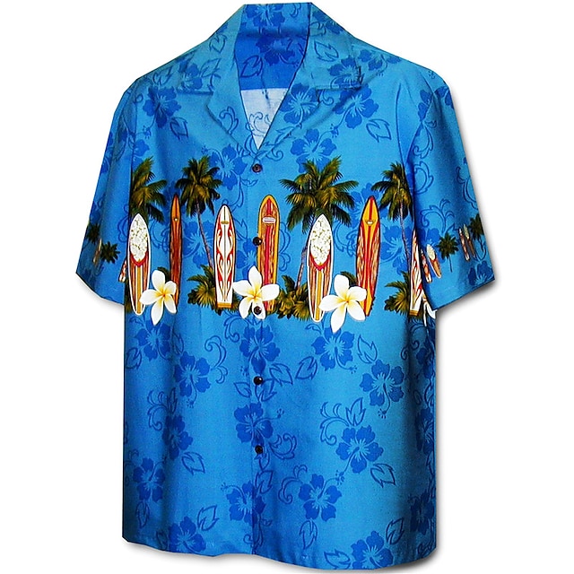  Pánské Větší velikosti Havajská košile Velký a vysoký Grafické tisky Přehnutý Tlačítko Krátký rukáv Jaro léto Tropický vzhled Módní Havajské Venkovní ulice Topy
