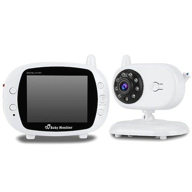  Monitor de bebé inalámbrico de 2,4g con pantalla LCD de 3,5 pulgadas, audio bidireccional, visión nocturna, vigilancia, cámara de seguridad, niñera