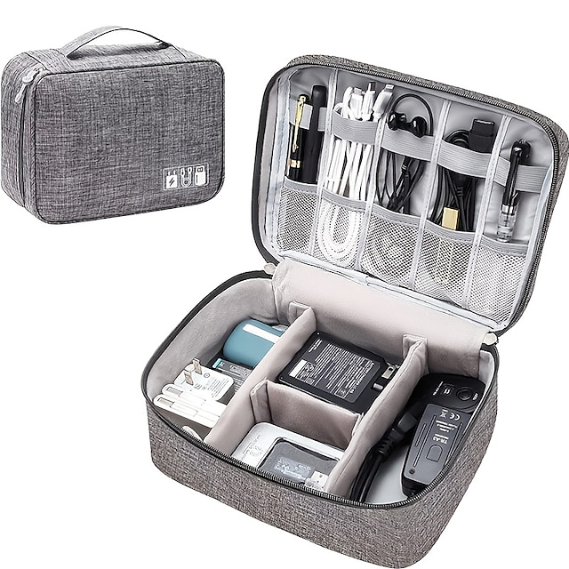  Electronics Organizer, Travel Universal Cable Organizer Bag, Waterproof Electronics Accessories Storage Cases, Storage Organizer For Cable, Charger, Phone, USB, SD Card, Hard Drives, Power Bank, Cords