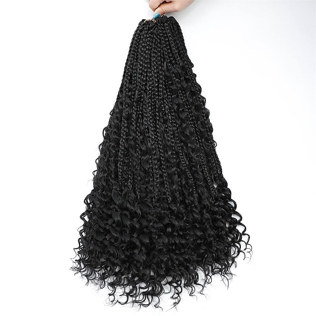 Crochet Box Braids Curly Ends 144 Strands 22 Inch Bohomian Crochet