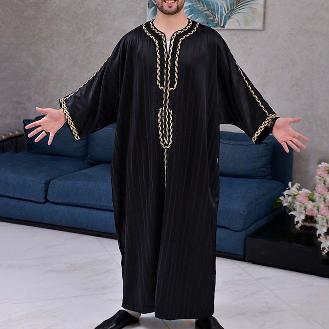  Męskie Szata Thobe / Jubba Religijne Arabski saudyjski Arabskie muzułmański Ramadan Doroślu Trykot opinający ciało / Śpiochy dla dorosłych