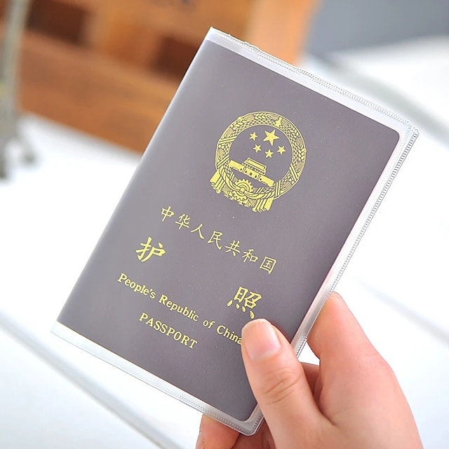  Carteira porta-passaporte à prova d'água de viagem à prova d'água Porta-cartões de identificação em pvc transparente Porta-cartões de crédito comercial