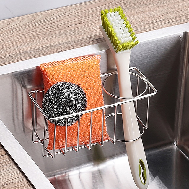 Multifunction Kitchen Sponge Holder Stainless Steel Sink Organizer