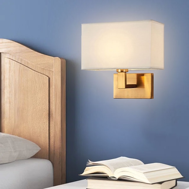  led wandlamp modern doek stof schaduw dubbele arm wandlampen nachtkastje wandlampen metalen blaker 110-240v