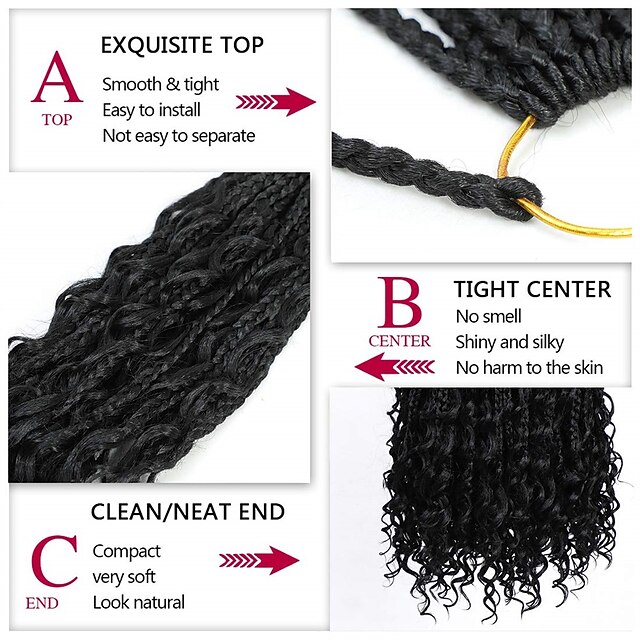 8 Packs Crochet Box Braids Boho Box Braids Crochet Braids Hair