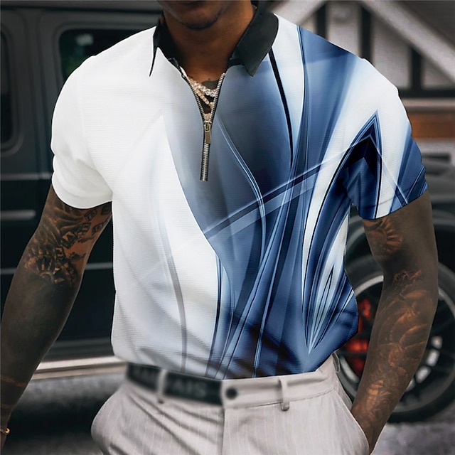  Homme POLO Grand et grand Dégradé Col rabattu Imprimer Manches courtes Eté Printemps Mode Design Décontractées Respirable Extérieur Plein Air Hauts