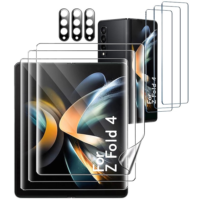  3 juegos Teléfono Protector de Pantalla + Protector de Lente Cámara Para Samsung galaxia Z Fold 4 Z Fold 3 Z Fold 2 Hidrogel de TPU Dureza 9H Autocuración Anti-Huellas Alta definición (HD) Compatible