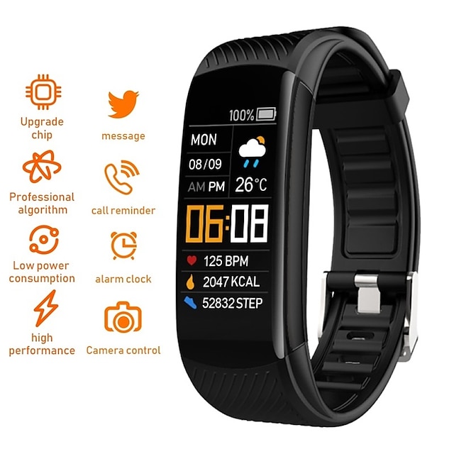  696 C5S Chytré hodinky 0.96 inch Inteligentní náramek Bluetooth Záznamník hovorů Monitor srdečního tepu sedavé Připomenutí Kompatibilní s Android iOS Dámské Muži Záznamník zpráv IP 67 31mm pouzdro na