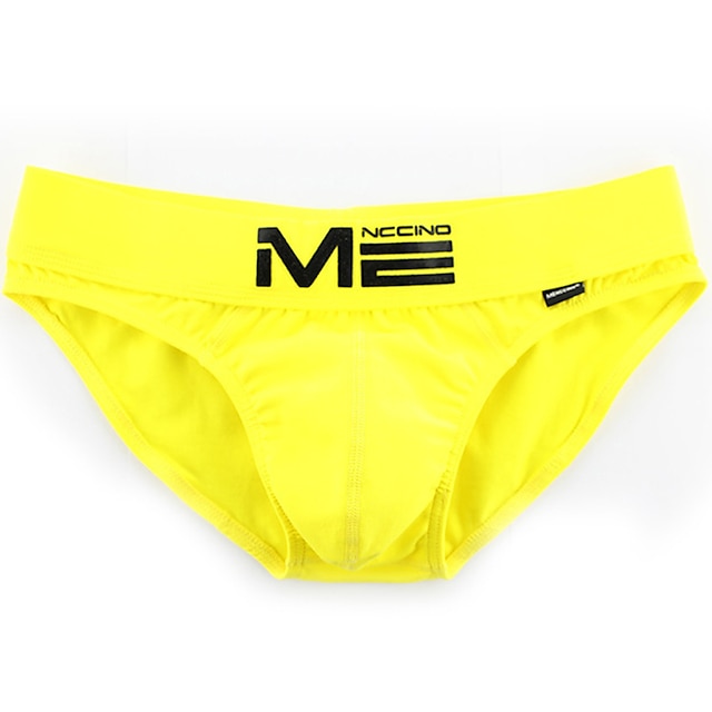  Homme 3 pièces / paquet Slips Slip 95% coton Lavable Confortable Lettre Taille Basse Jaune Bleu Océan