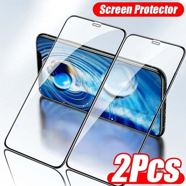  [2 упаковки] Телефон Защитная пленка Назначение Apple iPhone 14 Pro Max Plus 13 12 11 Mini X XR XS 8 7 Закаленное стекло Уровень защиты 9H HD Ультратонкий Защита от царапин
