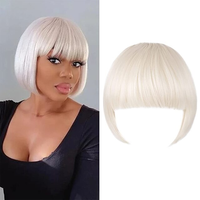 Blonde Bangs Clip in Bangs Blonde Clip in Thick Natural Full Front Neat