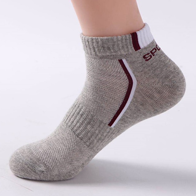 Men S 2 Pairs Socks Letter Striped Print Ankle Socks Running Socks   Sebuno1676340766667 