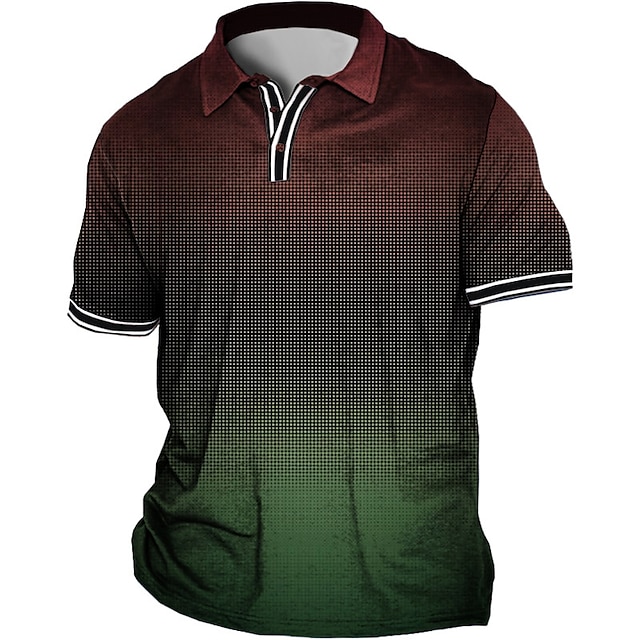  Hombre Talla Grande POLO Grande y alto Estampados Cuello Vuelto Estampado Manga Corta Primavera verano Deportes Moda Ropa de calle Design Exterior Calle Tops