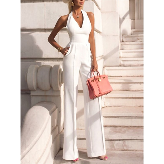 Jumpsuits für Damen, Sommer, elegant, saubere Passform, rückenfreie