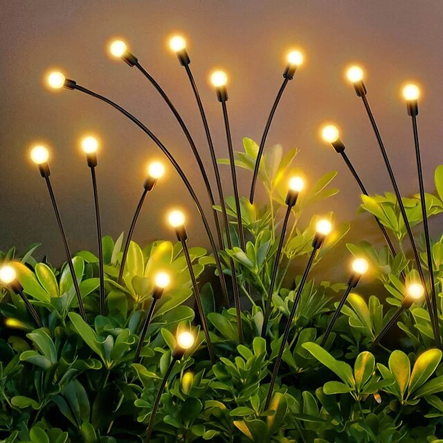 Solar Garden Light Waterproof Firefly Lights Outdoor Starburst Swaying ...