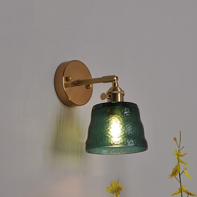  applique da parete a led per interni luce calda applique da parete vetro piccolo e27 3000k lampada da parete per soggiorno camera da letto bagno corridoio porta scala, comodino 110-240v