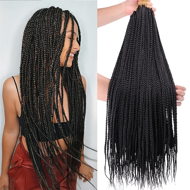  Box Braids Crochet Hair 6 Packs 24 Inch Ombre Dark Roots Honey Blonde 3X Goddess Senegalese Twist Tissage Fiber Kanekalon Braiding Hair Extensions 22 Strands/Pack 100g
