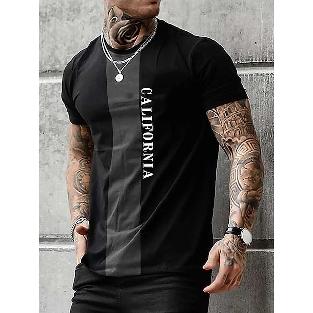 Men S Graphic Color Block T Shirt Tee Short Sleeve T Shirt 3D Print   Tkfdoj1677571219841 