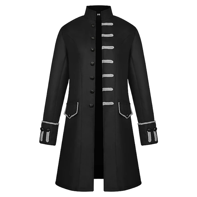 Men's Winter Coat Peacoat Coat Business Casual Winter Fall Cotton Blend Windproof Warm Outerwear Clothing Apparel Stylish Casual non-printing Pure Color Pocket Stand Collar Single Breasted 5