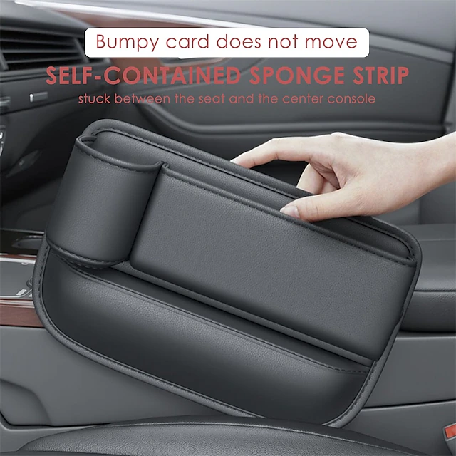Multifunction Seat Gap Storage Bag For Car Seat Gap Filler With Phone Cup Holder PU Leather Car Interior Crevice Organizers Box 14