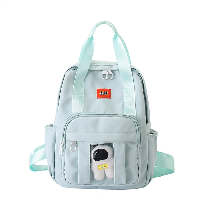  School Backpack Bookbag Solid Color for Student Boys Girls Multi-function Water Resistant Wear-Resistant Nylon School Bag Back Pack Satchel 17 inch