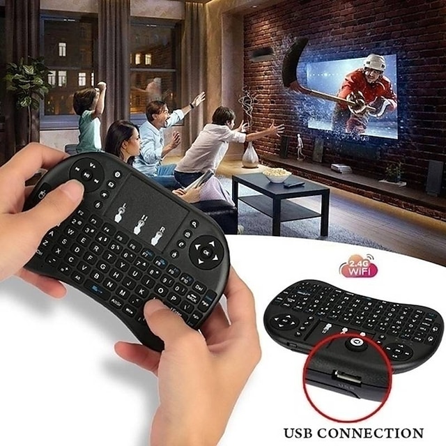  Mini clavier sans fil avec pavé tactile multi-touch 7 couleurs rétro-éclairé télécommande touchable sans fil pour smart tv box pavé tactile de bureau pc