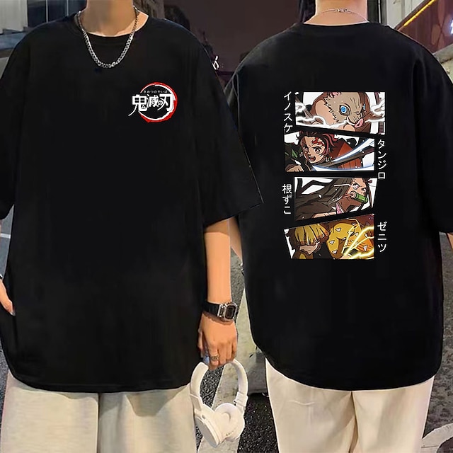  Agatsuma Zenitsu Kamado Tanjiro Inosuke Hashibira T-Shirt-Ärmel Bedruckt Klassisch Streetstyle Für Paar Herren Damen Erwachsene Heißprägen Casual
