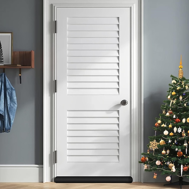 1pc Door Draft Stopper 36.6 Inch Under Door Draft Noise Blocker Black