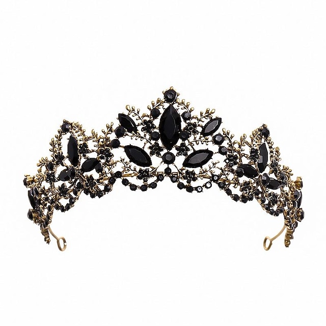  barokke kroner for kvinner dronning krone gotisk tiara krystall krone for kvinner prinsesse tiara for jenter vintage tiara for bryllupskrone for bruder (svart)