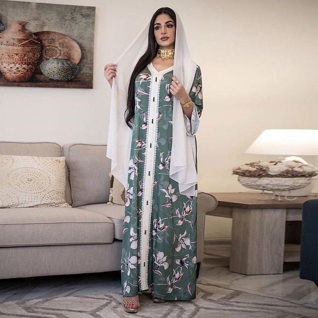  Damen Kleid Abaya Religiös Saudi-Arabisch arabisch Muslim Ramadan Erwachsene Kleid