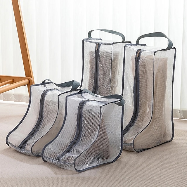  vízálló porálló átlátszó csomagtartó táska cipő védőtáska cipzáras hordozható csizma zsebes háztartási utazási tároló