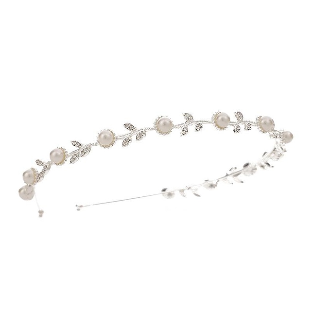  sølv brude hodebånd krystall tiara for kvinner perle bryllup hodeplagg for brud hår tilbehør til ball bursdagsfest