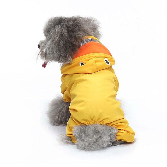  מעיל גשם לכלב בדוגמת תותים עם ארבע רגליים מחזיר אור מעיל גשם לחיות מחמד בדוגמת ברווז מעיל גשם לכלב