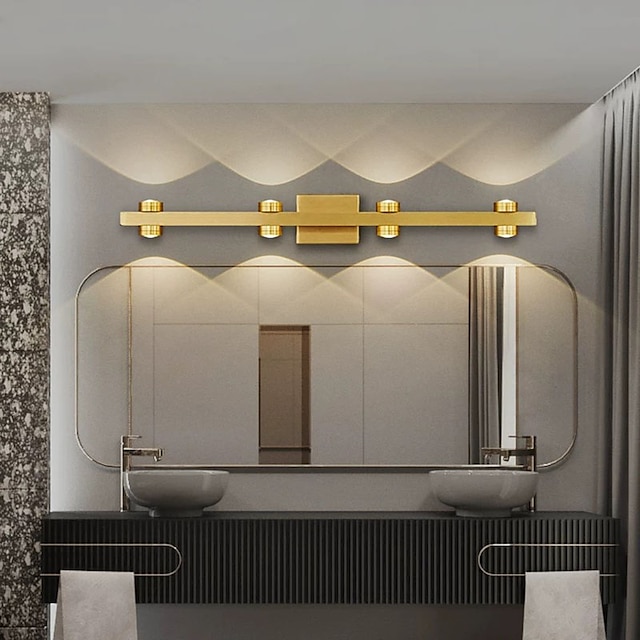 LED miroir avant lampe vanité lumière ip20 étanche 10w 6 lumières haut et bas lumière applique murale pour chambre simple moderne salle de bain