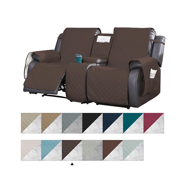 Loveseat Reclining Couch Covers with Console, NonSlip Pet Cover for