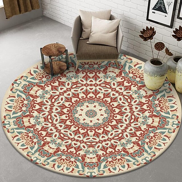 Persian Carpet Area Rug Swivel Chair Hanging Basket Round Rug Ethnic