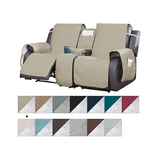 Loveseat Reclining Couch Covers with Console, NonSlip Pet Cover for
