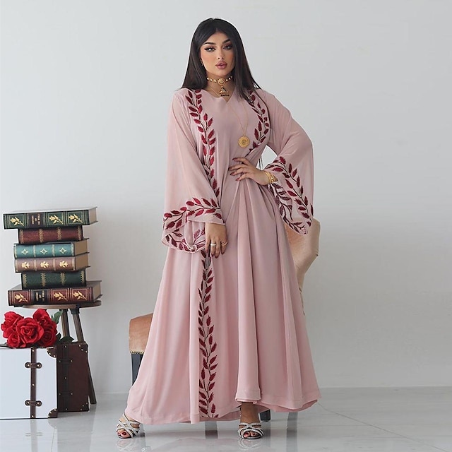  Dámské Šaty Abaya náboženský motiv saúdská arabština arabský muslimský Ramadán Dospělí Šaty
