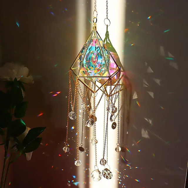  1 szt. Wisiorek z kryształową łzą anioła, łapacz słońca diy do domu, biura, dekoracji ogrodu, wiszącej dekoracji okien