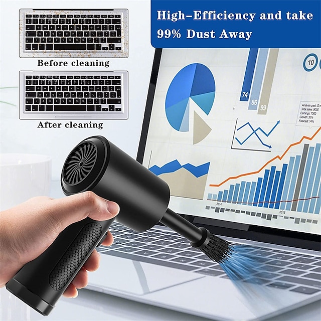  Wireless Air Blower 51000 RPM Dust Blowing Gun USB Compressed Air Duster Cleaning For Computer Laptop Keyboard Camera Cleaning