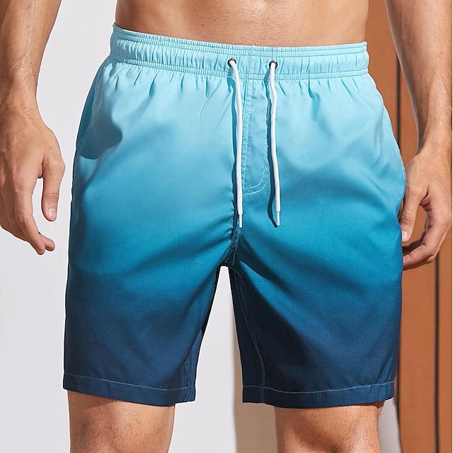  Homens Bermuda de Surf Shorts de Natação Calção Justo de Natação Shorts de verão Com Cordão com forro de malha Cintura elástica Gradiente Estampas Abstratas Secagem Rápida Curto Feriado Praia