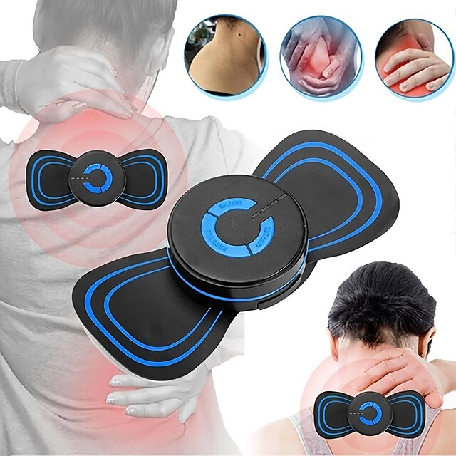  Mikrostrom ems Mini-Massagegerät bioelektrische Akupunkturpunkte Massagegerät Stimulator Schmerzlinderung Hals Rücken Bein Gesundheitspflege Entspannungswerkzeug 2 Stück zervikale tragbare Massage