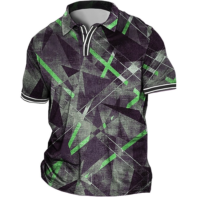 Men's Plus Size Polo Shirt Big and Tall Graphic Prints Turndown Print ...