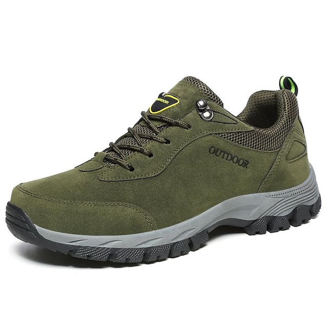  Men's Hiking Shoes Walking Shoes Shock Absorption Breathable Lightweight Soft Hiking Outdoor TPR Summer Spring ArmyGreen Brown Grey