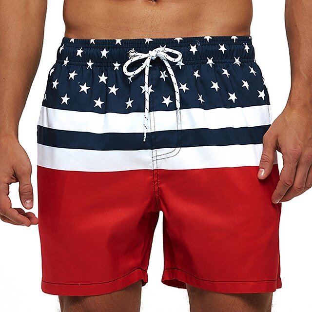Men's Board Shorts Swim Shorts Swim Trunks Summer Shorts Beach Shorts Pocket Drawstring Elastic