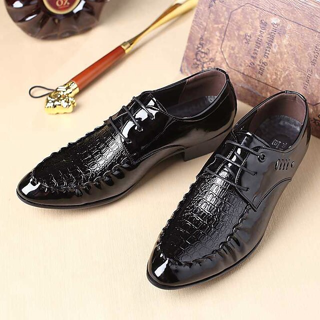 Men's Oxfords Dress Shoes Crocodile Pattern Vintage Business Classic ...