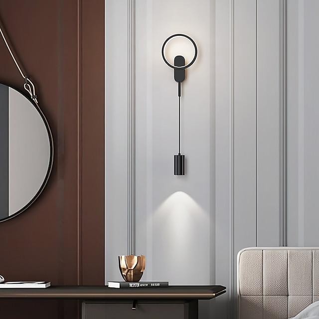  lightinthebox led-wandlampen moderne wandkandelaars aluminium 24,5 cm 3000-6000k dimbare wandlampen, 500lm 1-lichts wandlamp voor badkamer woonkamer slaapkamer hal 110-240v