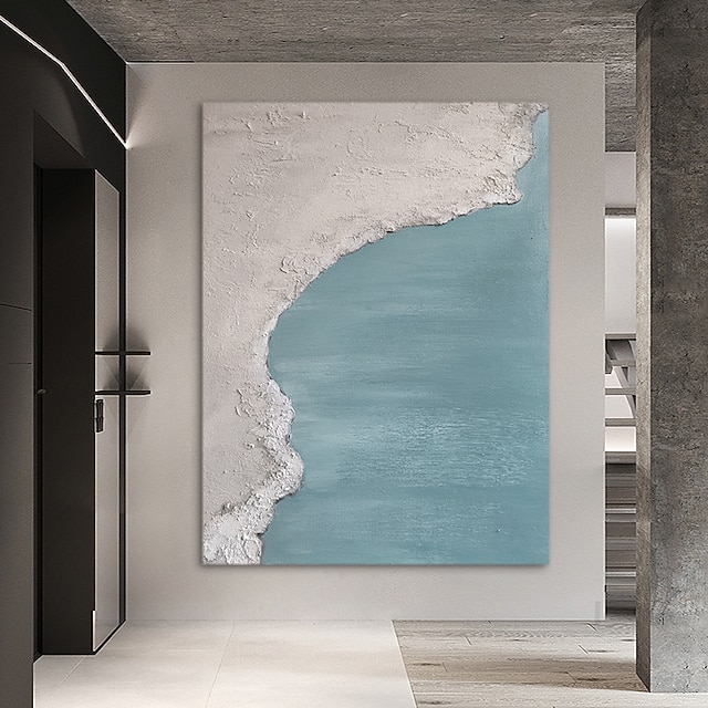 Oil Painting Hand Painted Vertical Abstract Contemporary Rolled Canvas