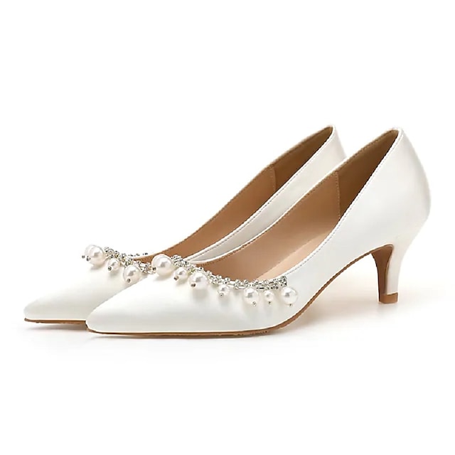  Pentru femei pantofi de nunta Pantofi pumps Cadouri de Valentin Petrecere Tocuri de nunta Pantofi de mireasa Pantofi de domnișoară de onoare Piatră Semiprețioasă Imitație de Perle Franjuri Toc Mic